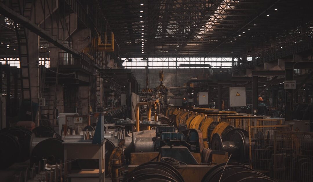 A production floor with machinery running in line